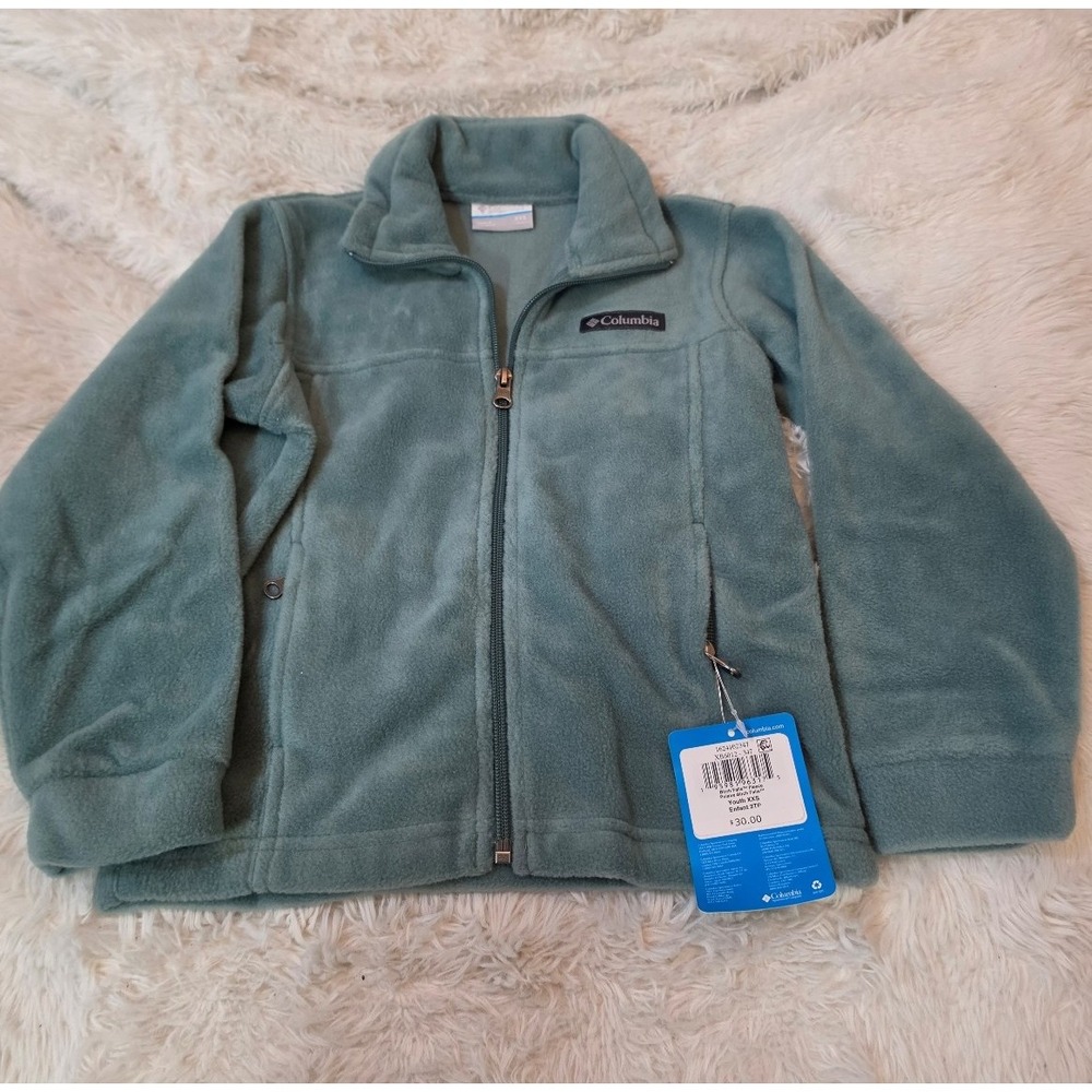 NWT Columbia Youth Birch Falls Full Zip Fleece Jacket - Sage Green Size XXS 4/5